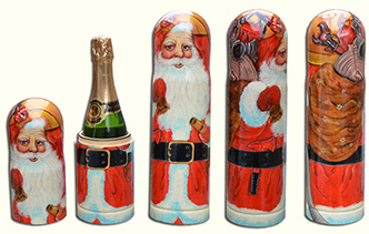Футляр под бутылку шампанского «Пожарный Дед Мороз»